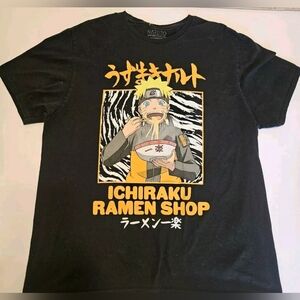 Mens Naruto Anime Ichiraku Ramen Shop Shirt Sz XL Manga Ninja Skater Streetware